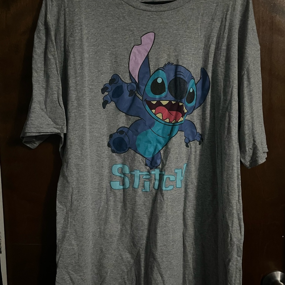 Gray Graphic T-Shirt with Stitch